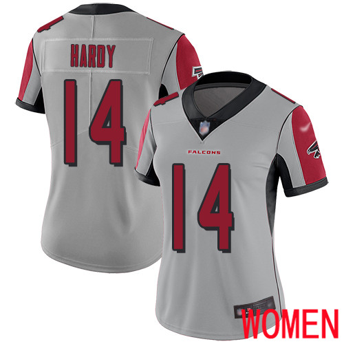 Atlanta Falcons Limited Silver Women Justin Hardy Jersey NFL Football #14 Inverted Legend